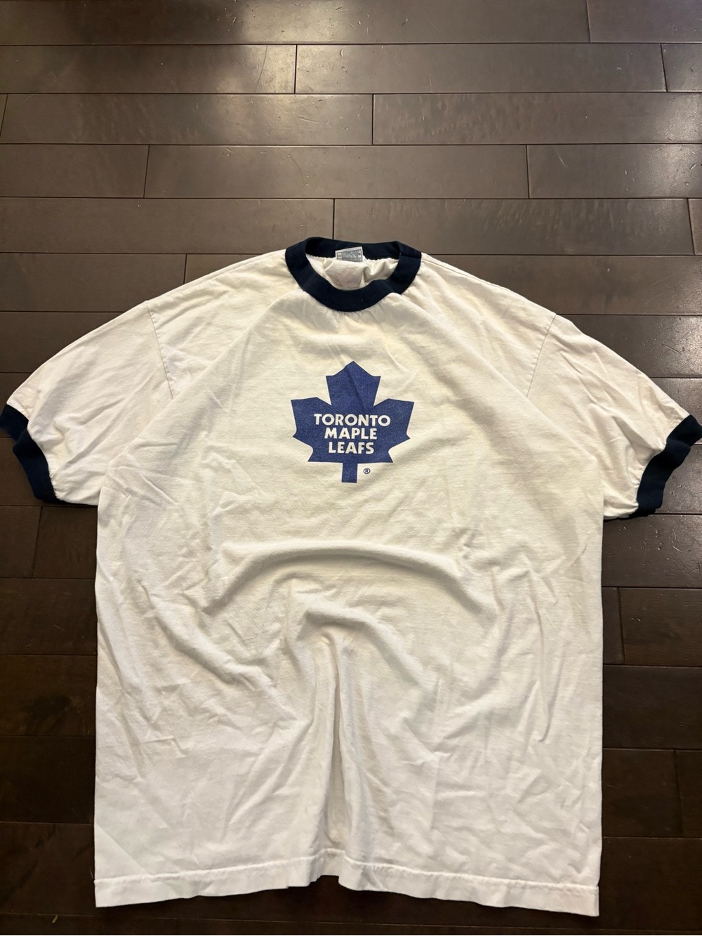 Y2K Toronto Maple Leafs White Ringer T-Shirt